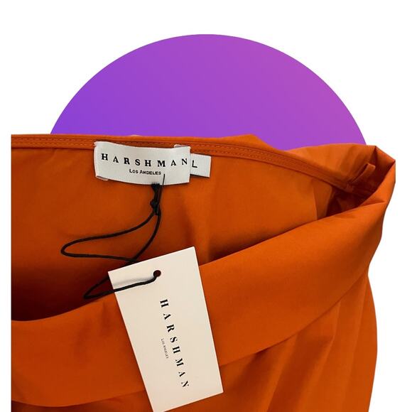 Anthropologie Harshman Orange Liana Cotton One Shoulder Top Blouse L XL 14 NWT - Picture 5 of 12